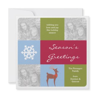Modern 3 photos Christmas holiday greeting card