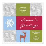 Modern 3 photos Christmas holiday greeting card Custom Invitations
