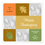 Modern 3 photos Thanksgiving fall greeting card Personalized Announcements