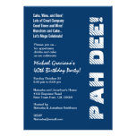 Modern 40th  Birthday Navy Blue White Red W813 invitations