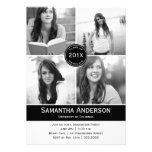 Modern 4 Photo Graduation Invitation - Black