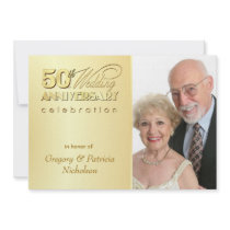 Modern 50th Anniversary Party - Photo Invitations