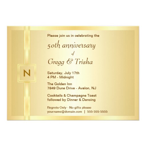 Modern 50th Anniversary Party - Photo Invitations
