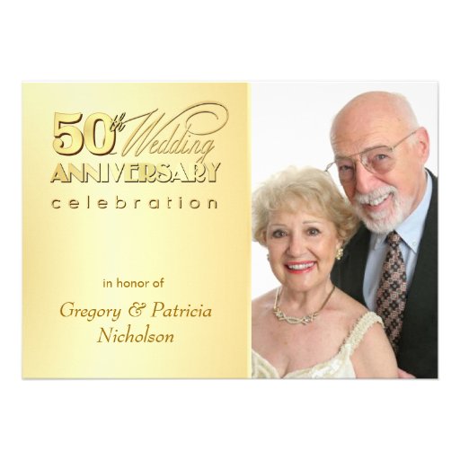 Modern 50th Anniversary Party - Photo Invitations