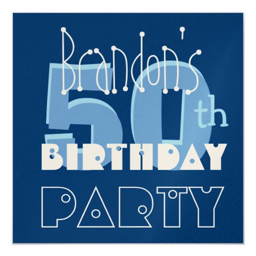 50th birthday card template modern 50th birthday blue metallic template card 50th birthday card template modern 50th birthday blue metallic template card