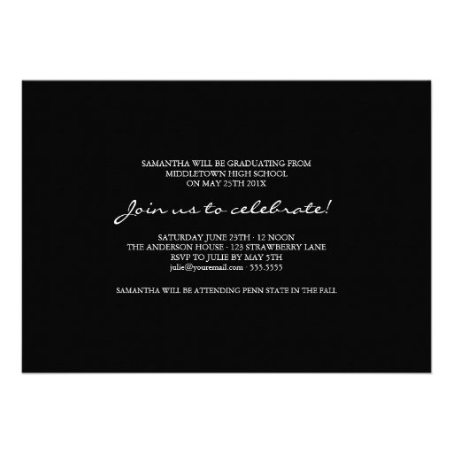 Modern 6 Photo Script Graduation Invite - Black