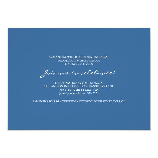 Modern 6 Photo Script Graduation Invite - Blue