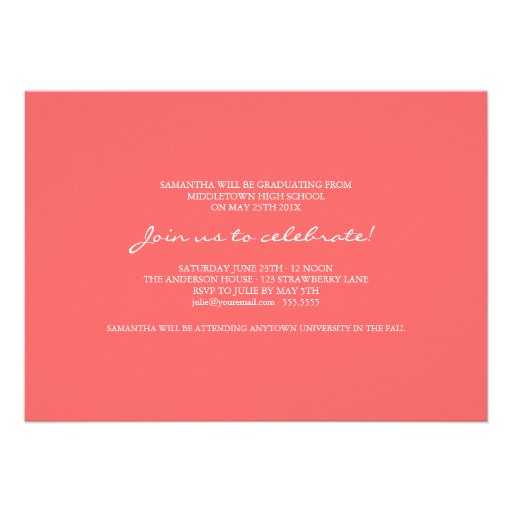 Modern 6 Photo Script Graduation Invite -Neon Pink