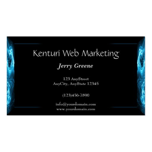 Modern Abstract Blue Hi Tech Business Card (front side)