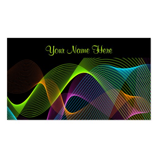 Modern Abstract  Colourful Swirling Lines Design Business Card (front side)