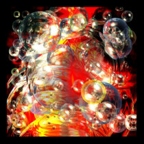Modern Abstract Digital Art Square Poster Print
