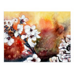modern abstract flower asian oriental art painting post card