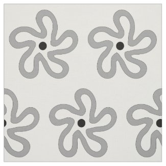 Modern Abstract Gray Flower Fabric