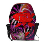 Modern abstract Messenger bag with Rose & Name