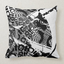 Modern Abstract News Print Era pillows