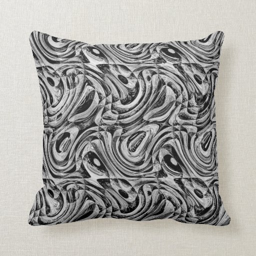 Modern Abstract Pattern Black Gray Throw Pillow Zazzle