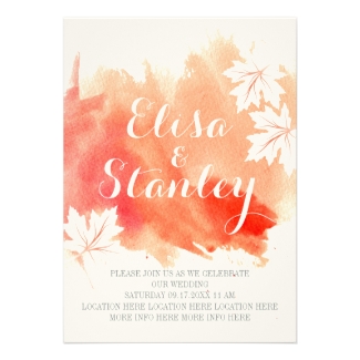 Modern abstract watercolor coral peach wedding