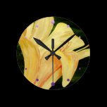 Modern Abstract Yellow Lily Wall Clock wall clocks