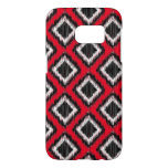 Modern African Tribal Ikat Red and Black Samsung Galaxy S7 Case