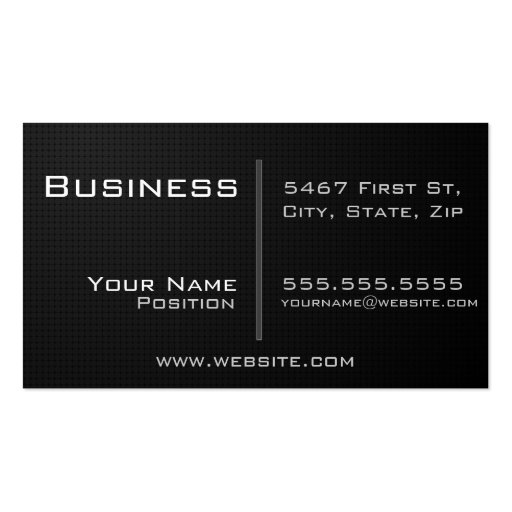 Modern All Black Texture No.3 Business Card Templates (back side)