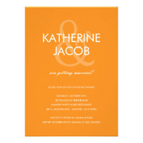Modern Ampersand Wedding Shower Invites Orange