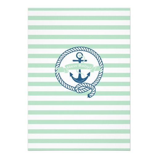 Modern Anchor Nautical Neutral Baby Shower Invites