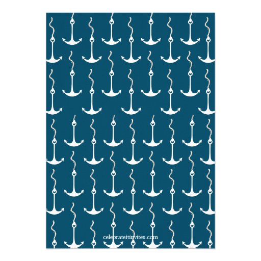 Modern Anchors Away Nautical Baby Shower Personalized Invites