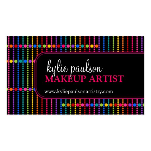Modern and Colorful Makeup Artist Business Cards (front side)