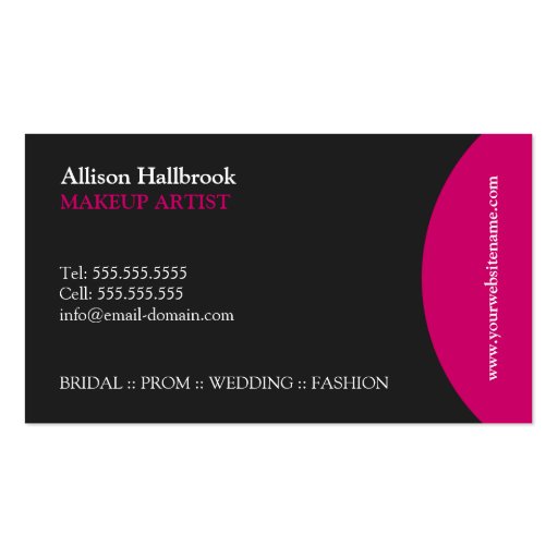 Modern and Elegant Makeup Artist Business Card (back side)