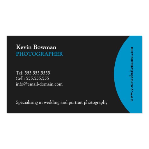 Modern and Elegant Photography Business Card (back side)