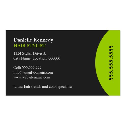 Modern and Elegant Stylist Business Card (back side)