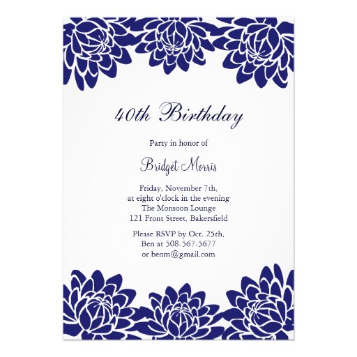 Modern and Floral Birthday Party Invitation