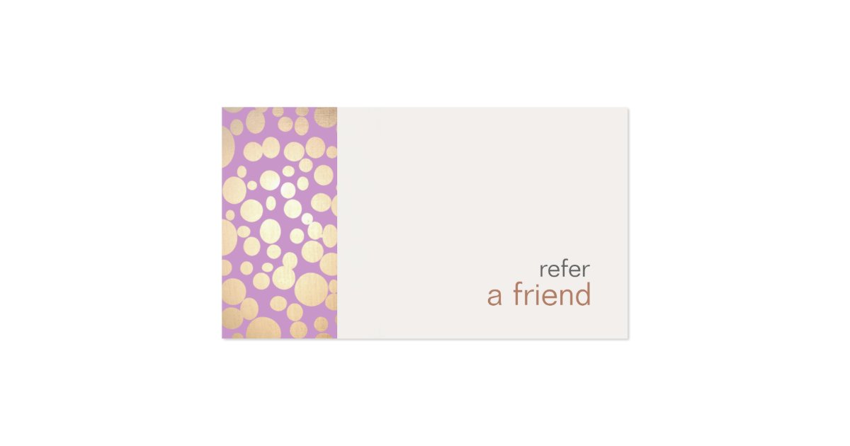 Modern and Hip Gold Refer A Friend Coupon Salon Business Card Zazzle