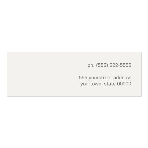 Modern and Hip Mini Profile Business Card (back side)