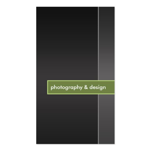 modern and minimal black & lime green photography business card template (front side)