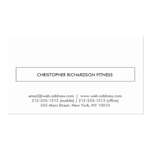 MODERN and MINIMAL Boxed Name Logo Business Card (back side)