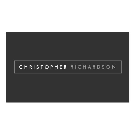 MODERN and MINIMAL Boxed Name Logo Business Card (front side)