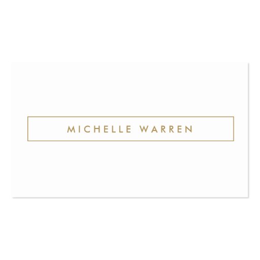 MODERN and MINIMAL Boxed Name Logo in Gold Business Cards