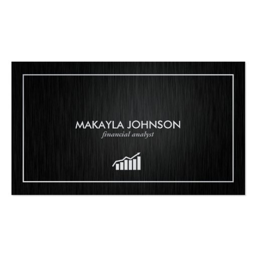 Modern and Minimal Financial Analyst Business Card Template (front side)
