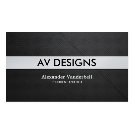 Modern and Minimal perforated leather Professional Business Card Template (front side)