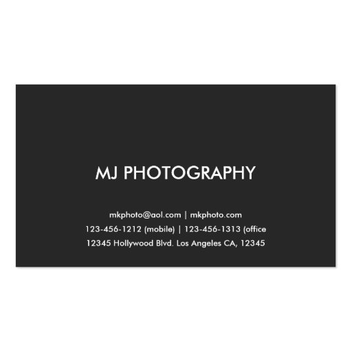 Modern and Minimal Professional Black and Gold Business Card (back side)
