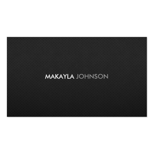 Modern and Minimal Professional Black Leather Business Cards (front side)