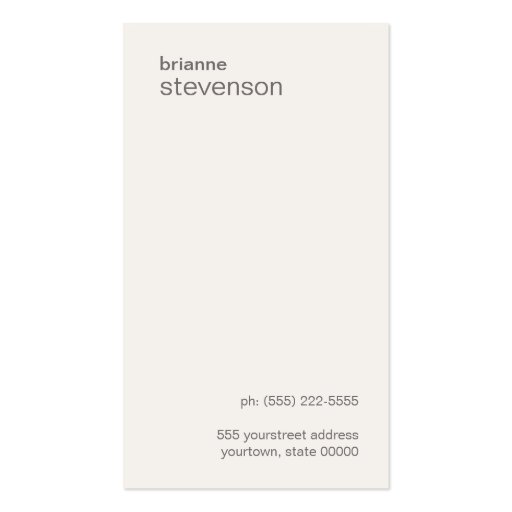 Modern and Minimalistic Faux Linen  Business Card (back side)