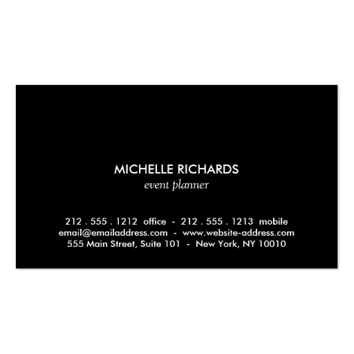 MODERN and SIMPLE BLACK BOX on COLOR DOT PATTERN Business Cards (back side)