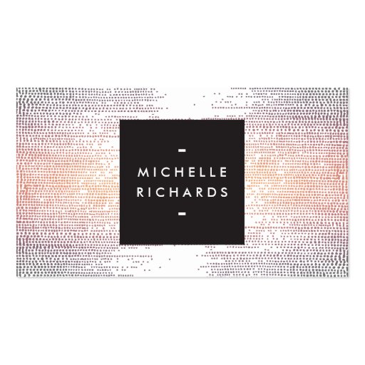 MODERN and SIMPLE BLACK BOX on COLOR DOT PATTERN Business Cards (front side)