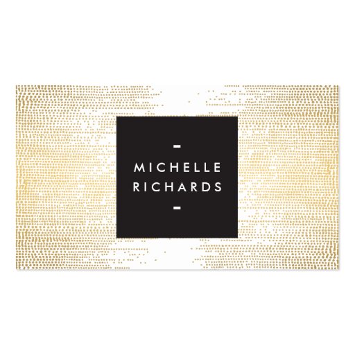 MODERN and SIMPLE BLACK BOX on GOLD DOT PATTERN Business Cards (front side)