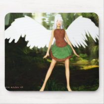 Modern Angel in the Woods mousepads
