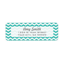 Modern Aqua Chevron Address Labels labels