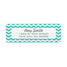 Modern Aqua Chevron Address Labels