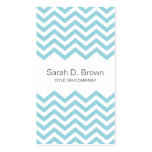 Modern aqua chevron pattern business card